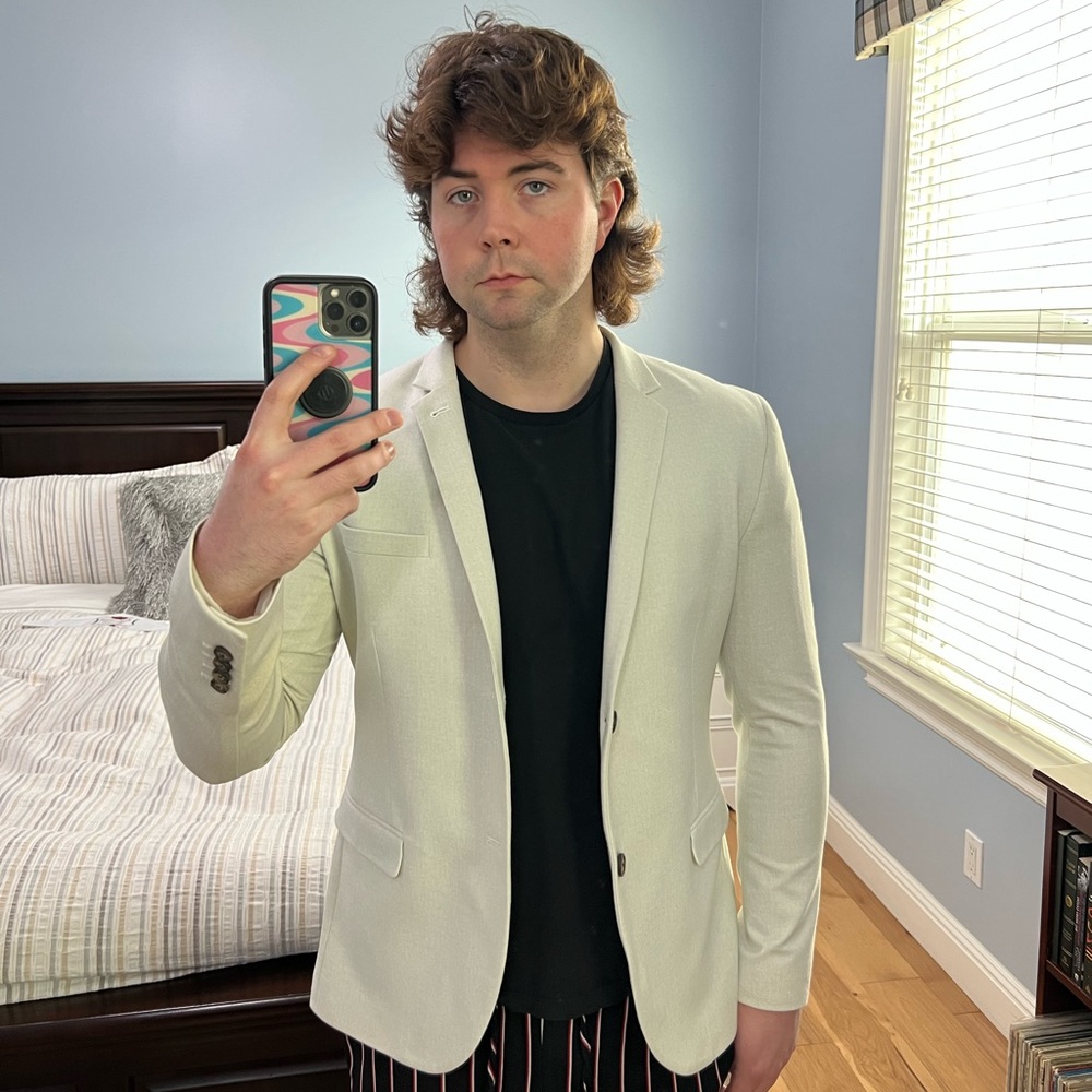 Topman Men’s Size 42 Cream Blazer